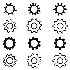 gear icon set, Gear Settings symbol, cogwheel, Vector Illustration