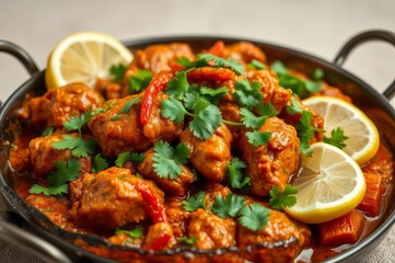 Fototapeta premium Delicious Chicken Karahi Platter