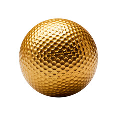 A golden golf ball shimmers with luxurious elegance, showcasing wealth and prosperity concept