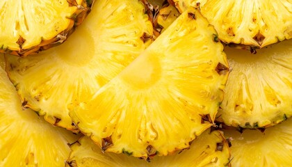  pineapple slices fruits, full frame