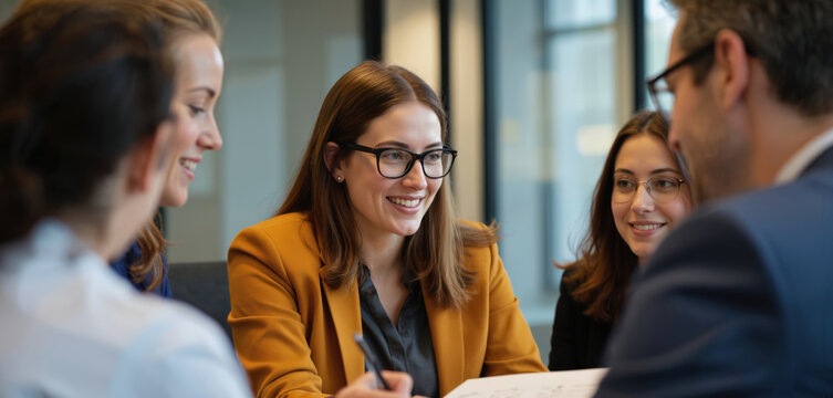 Business team collaborates during meeting, analyzing client feedback post-product launch. Professionals discuss strategy adjustments, focusing on improvement, communication for growth. Interaction