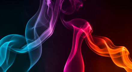 Naklejka premium Vibrant Abstract Smoke Patterns Against a Dark Background