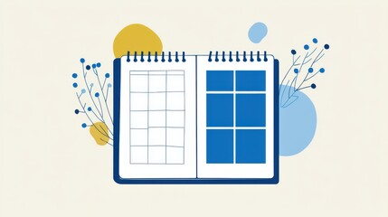 Open Meal Planning Notebook Weekly Grid