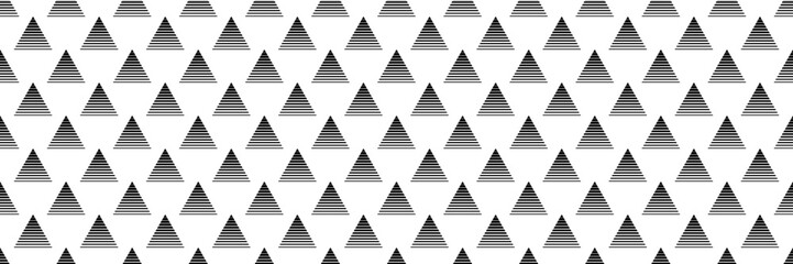 horizontal seamless faded black triangle pattern on white for design and background.