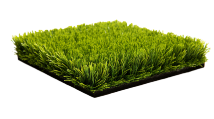 Folded artificial grass turf isolated on white background