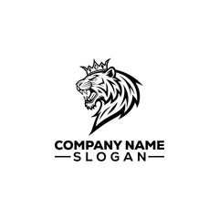 Roaring Tiger Head with Crown Logo