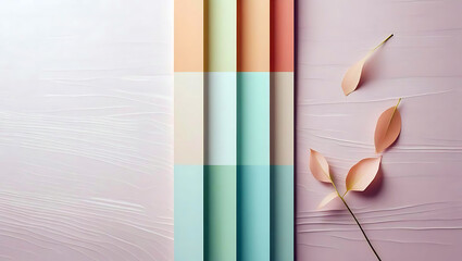 Pastel Colored Stripes with Delicate Petal Accents Calm and Minimalist Design Aesthetic Background