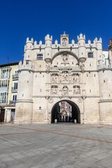 Historic Arco de Santa Maria gate in Burgos city center