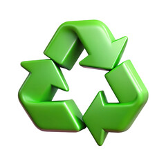 Obraz premium 3d green recycle symbol on transparent background