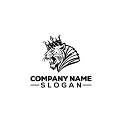 Roaring Tiger Head with Crown Logo
