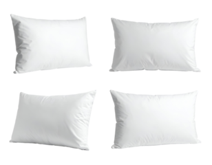 white rectangular pillow isolated on transparent background