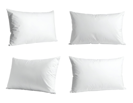 white rectangular pillow isolated on transparent background