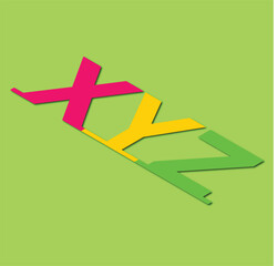 Obraz premium XYZ Typographic Style With Drop Shadow Effect