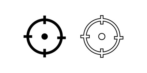 Black and white crosshair icon set, Aim sniper shoot icons, Shooting icons, Target and aim icon set, Aim sniper shoot icons for video games, vector illustration.