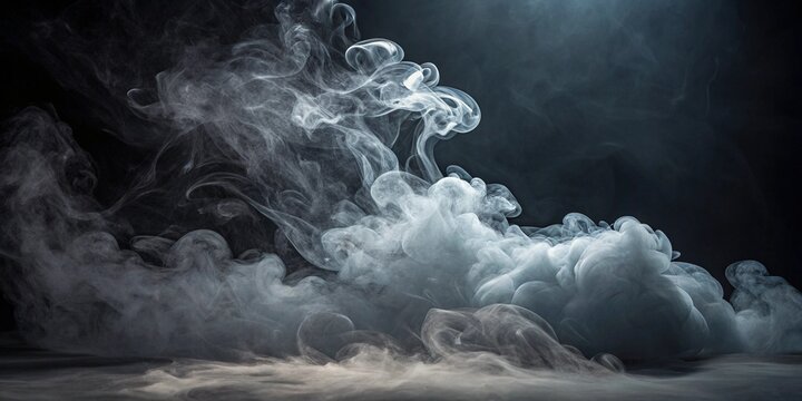 white smoke in black background