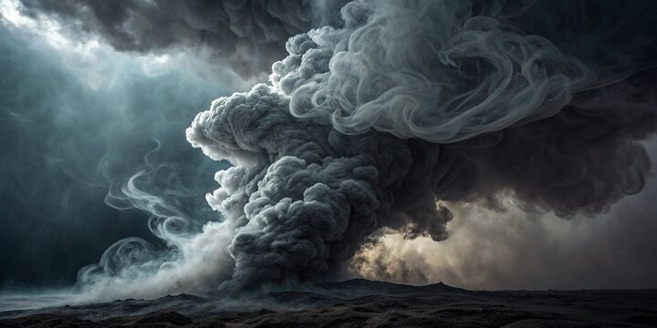 white smoke in black background
