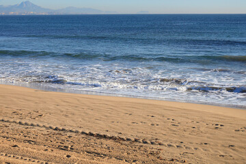 Arenales del Sol beach in the morning in summer