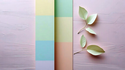 Soft Pastel Background with Delicate Leaves and Textured Surface for Spring and Summer Designs and Presentations