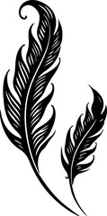 Obraz premium Ornate Feather Silhouette Design