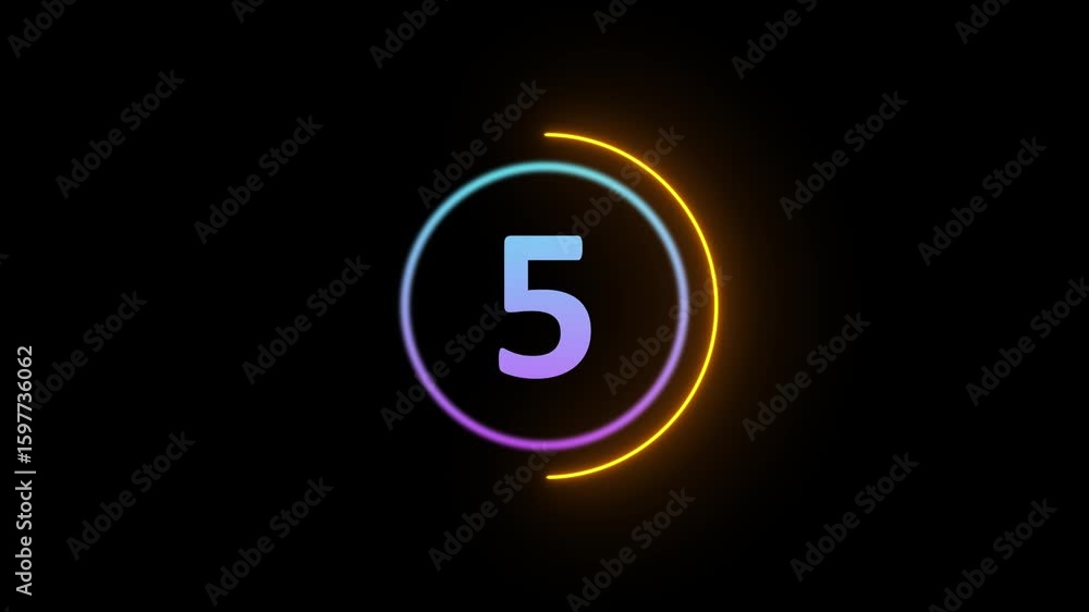 Aufkleber 10 seconds countdown timer animation, 10-0 counting down , 10 seconds countdown timer animation.