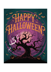happy halloween Typography Quote T-Shirt Design
