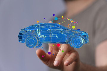 Futuristic automotive design concept.  3D model visualization.