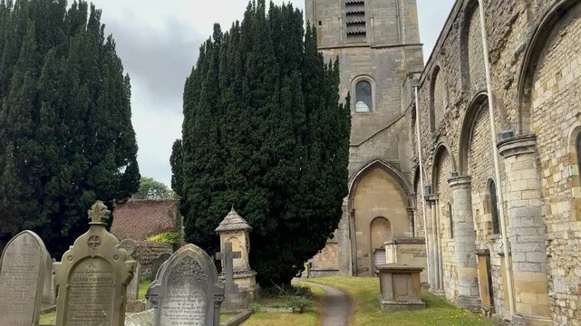The medieval St Marys Priory Church in Old Malton in North Yorkshire in the northeast of England. Dates from 1150. 