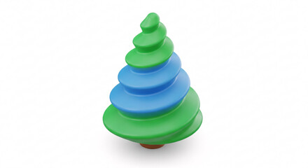 Colorful Plastic Stacking Toy in Christmas Tree Shape.