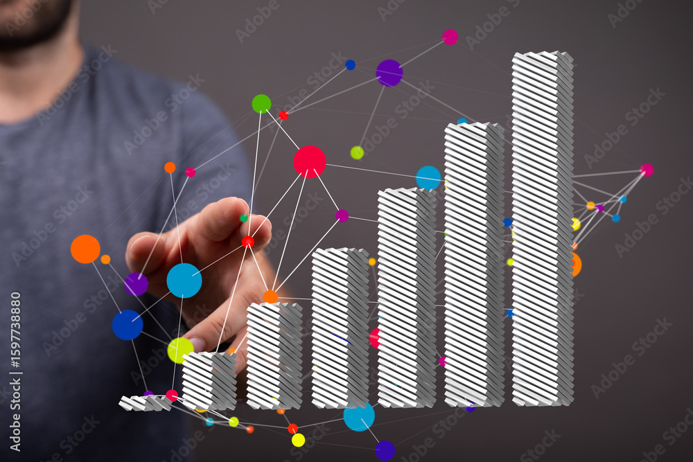 Poster increase your business with data driven decisions. visualize your growth and improve your strategy.