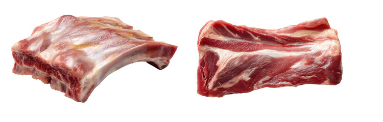 Two pieces of raw ribs