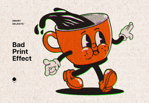 Bad Print Effect Mockup