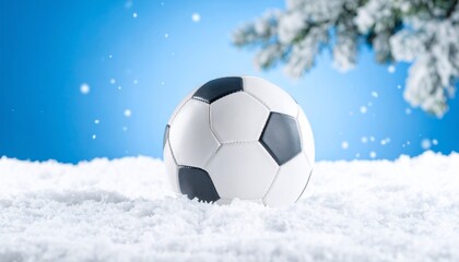 Fototapeta premium Winter Football: A Snowy Soccer Ball