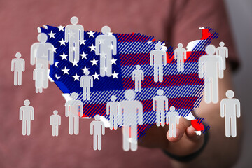 Visual representation of population density across the United States.  Ideal for demographics,...