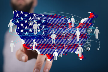 Visual representation of nationwide networking and connectivity in the United States.