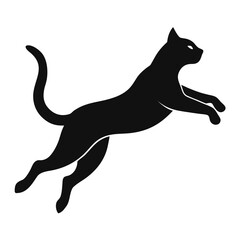 Black Cat in Mid-Air Silhouette