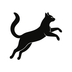 Black Cat in Mid-Air Silhouette