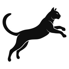 Black Cat in Mid-Air Silhouette