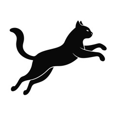 Black Cat in Mid-Air Silhouette