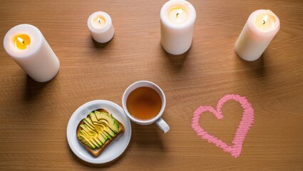 Cozy Breakfast with Avocado Toast and Tea