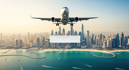 Jet Carries Blank Billboard Over