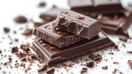 A piece of chocolate with a bite taken out of it