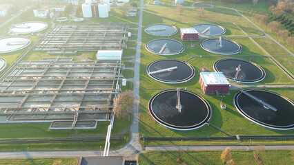 Water treatment and purification plant with circular tanks