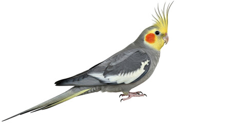 Isolated Cockatiel with Crest