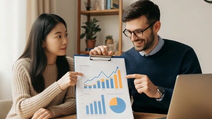 Diverse business team analyzing charts and graphs in modern office - Powered by Adobe