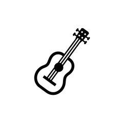 A guitar is shown in a black and white photo