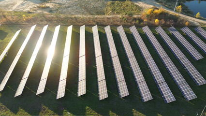 Sunlight reflection on solar energy panels
