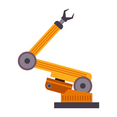 Robotic Arms for Industrial Use. Illustration Flat Style