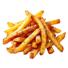 Crispy, seasoned french fries piled high