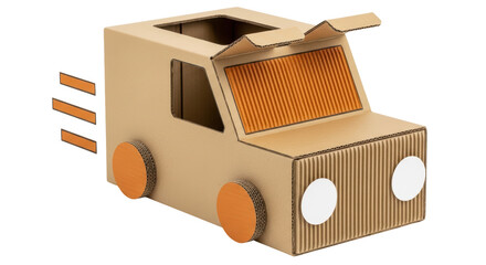 Isolated Cardboard Car Toy