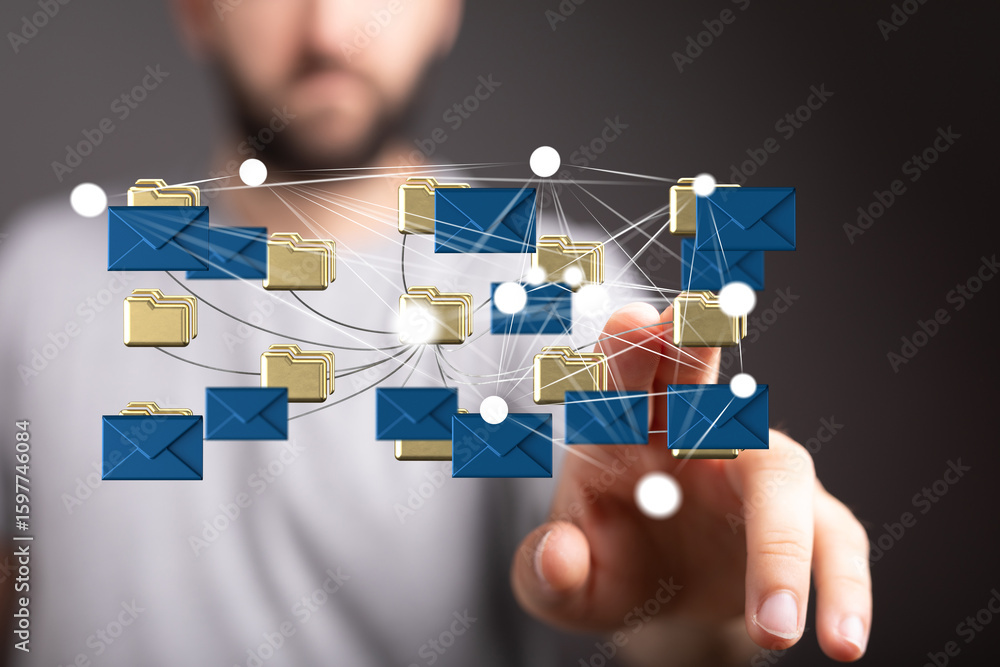 Poster efficiently organize and connect emails and files. improve workflow and data management.